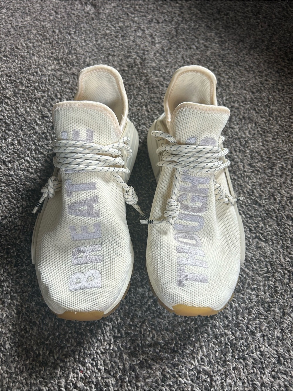 adidas NMD Human Race Hu Boost Pharrell Williams Beige Lace Up Low Top Size 6